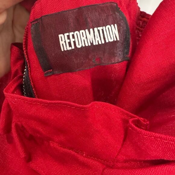 Reformation Bonita Red Off Shoulder Dress - Picture 10 of 10